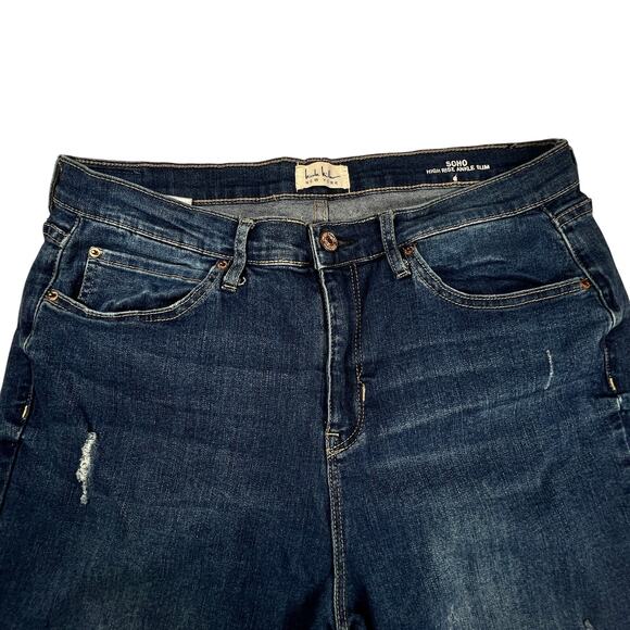 NICOLE MILLER NEW YORK Womens 12 Soho High Rise Ankle Slim Distressed Jeans - Picture 3 of 13